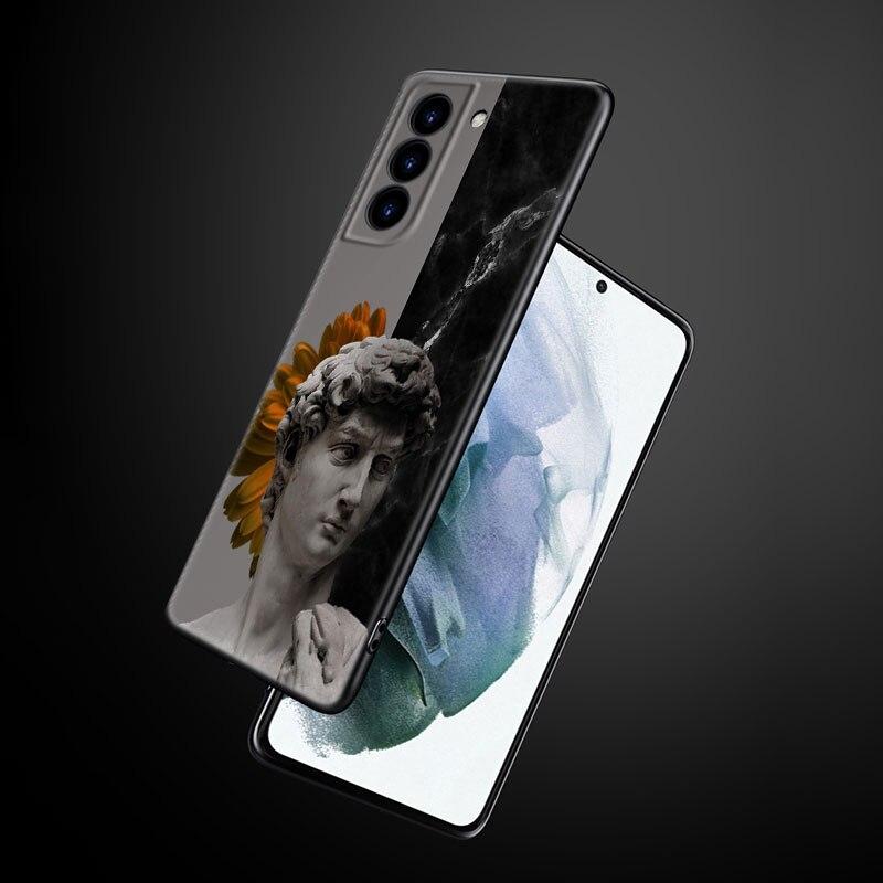 Funny Art Aesthetic David Mona Lisa Phone Case For Samsung Galaxy S22 Pro S21 S20 Ultra FE S10 Lite 5G S10E S9 S8 Plus Cover