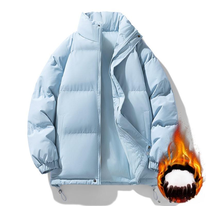 Winter Warm Jackets for Men Quilted Casual Lightweight Windproof Coat With Pockets Stand Collar Work Windbreakers Jacket Men's Thermal Cargo Jackets