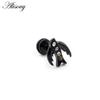 Alisouy 2pcs Stainless Steel Dolphin Lizard Sun Moon Cross CZ Women Men Ear Stud Earring Tragus Helix Cartilage Piercing Jewelry