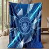 Manchester City Theme Blanket Soft Flannel Blanket Plush Throw Blanket Cozy Sofa Bed Blanket for Home Decor