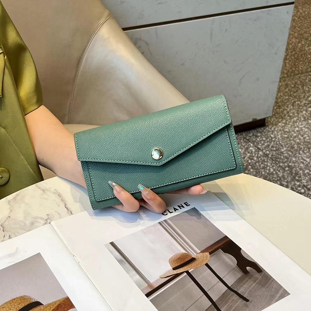 2024, portofel lung texturizat, genți de ambreiaj pentru femei, din piele naturală, cu design de marcă, portofele din piele de vacă în două tonuri pentru poșeta de telefon pentru femei