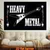1pc Stylish 2D Flat Printed Wall Tapestry, Heavy Metal Guitar, Skulls, Electric Guitar, Colorful Aesthetics, Bedroom Aesthetics, Suitable for Living R