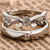1 Pair Zircon Couple Rings Charm Open Rings For Women Men Adjustable Wedding Rings