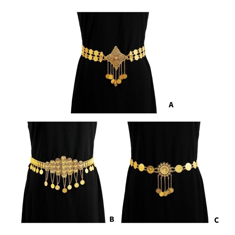 Blingbling Waist Belt Stylish Carved Floral Waist Chain Belt Elaborate Chain Belly Chain for Wedding Waist Chain
