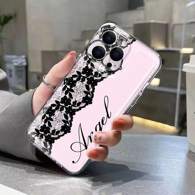 New Black White Lace Phone Case for Xiaomi 15T Pro 14T 13T 12T 14 11 Lite 5G Poco X7 Pro X6 X5 F7 F6 pro Shockproof Soft Cover
