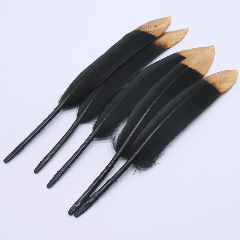 Kleines gerades Messer Farbverlauf Zweifarbig Feder Gänsefeder DIY Schmuckzubehör Kunsthandwerk Dekoration Handgemachte Materialien