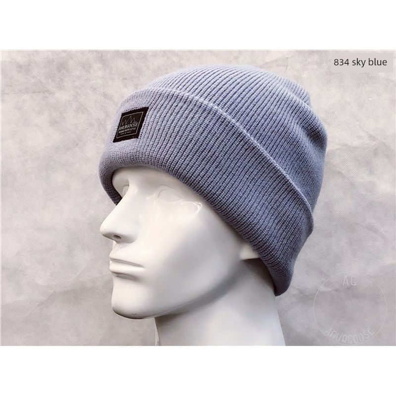 

Shicang Double-Layer Thickened Warm Imported Yarn Knitted Hat 834 sky blue
