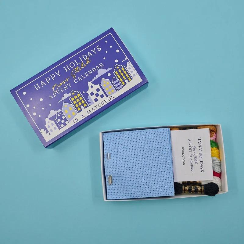Christmas Cross Stitch Advent Calendar Christmas Cross Stitch Gift Box 24 Day Countdown Advent Calendar Embroidery Kit