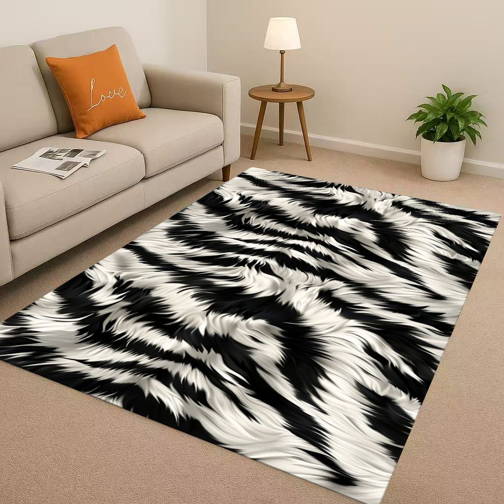 HD Zebra Tiger Leopard Beast Stripe Print Art Living Room Non Slip Area Rug Carpet for Bedroom Playroom Sofa,Home Decor Doormat
