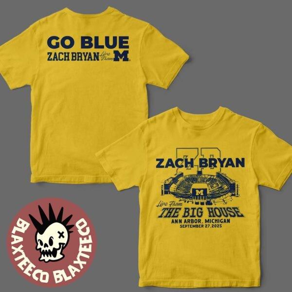 Zach Bryan x Michigan Wolverines Live From The Big House T-Shirt S-5XL XXXL