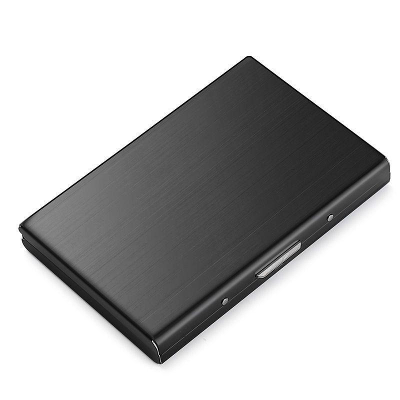 Black Stainless Steel Case Slim Blocking Wallet ID Credit Card Holder Men