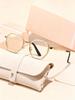 Small round frame fashion flat mirror versatile plain face white temperament trend new popular high-end frame glasses