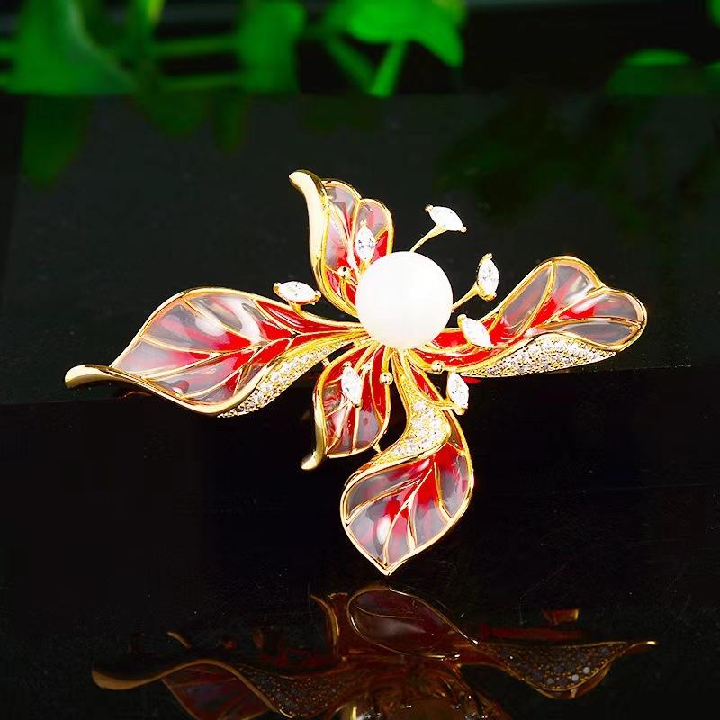Iris Exquisite High-end Flower Women s Fashionable and Elegant Accessory Brooch 4*6CM