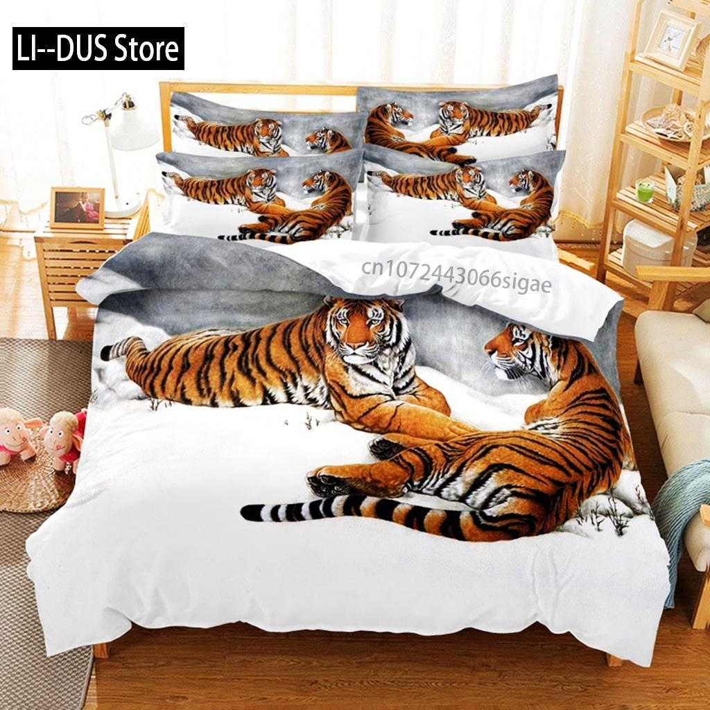 Comforter Lie Tiger Bedding Set 3D Bedding Digital Printing Queen Size Bedding Set Fashion Design