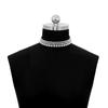 Collar de perlas blancas de imitación multicapa, cadena de cuentas, estilo punk, para damas, para bodas, collar corto de clavícula, joyería para banquetes.