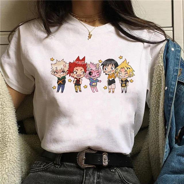 Manga Cute My Hero Academia Anime T Shirt Women Boku No Hero Academia T-shirt Bakugou Himiko Toga Tees Anime Deku Tshirt