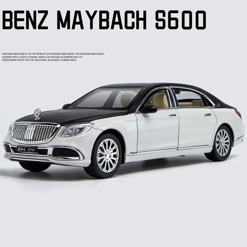 New 1:24 Maybach S600 Metal CarsModel Diecast Alloy High Simulation Vehicles Car Model 6 Doors Can Be Opened Toys Gift