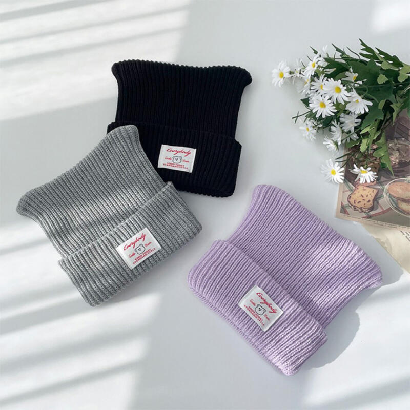 Women s Horned Beanie Event Part-time Job Purple Hat C6531_Beige