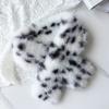Soft Plush Scarf Thickened Leopard Print Scarf Warm Winter Scarf  For Women