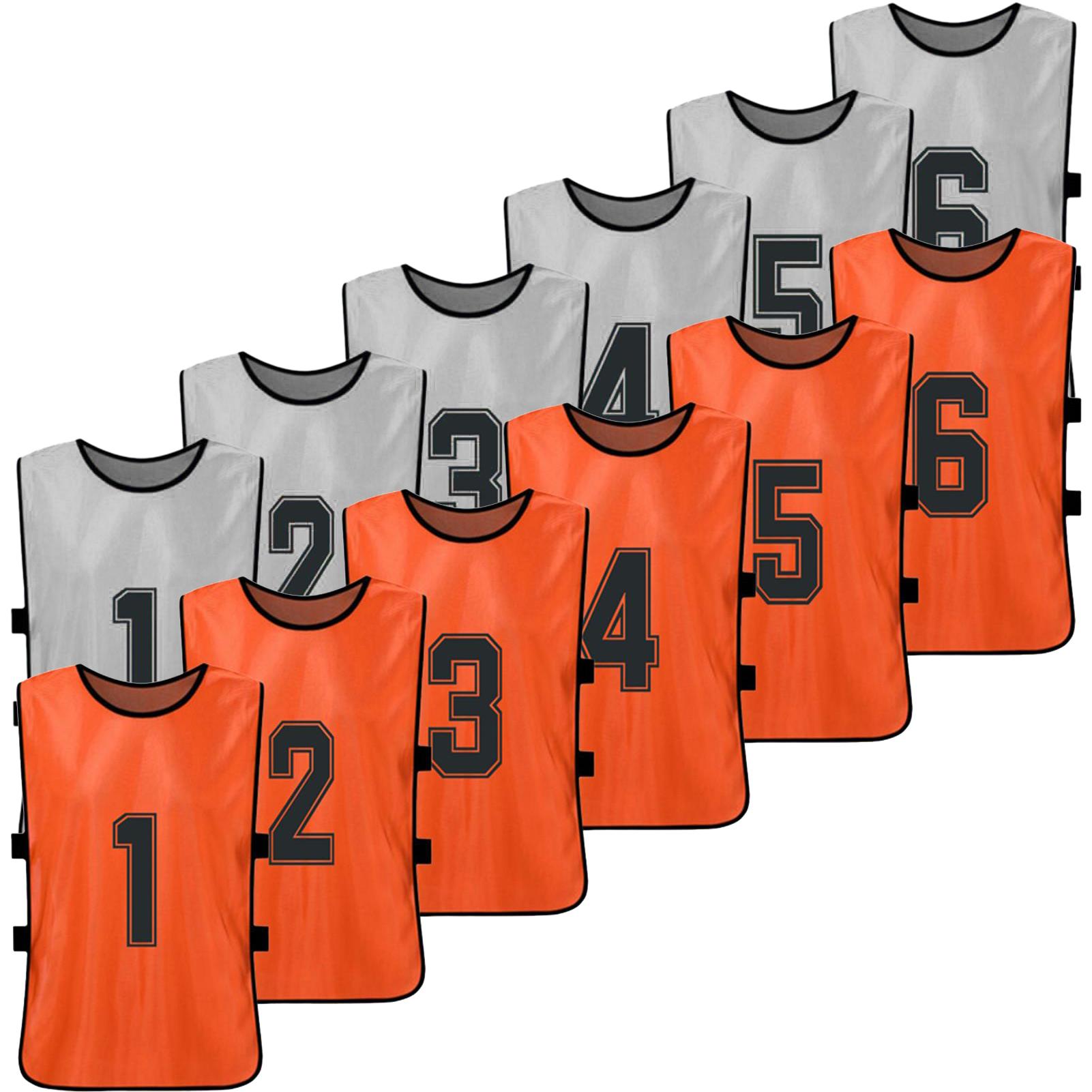 

12 шт. Детские футбольные манишки 2 цвета Быстросохнущие футбольные майки Юношеские спортивные тренировки футбольной команды S