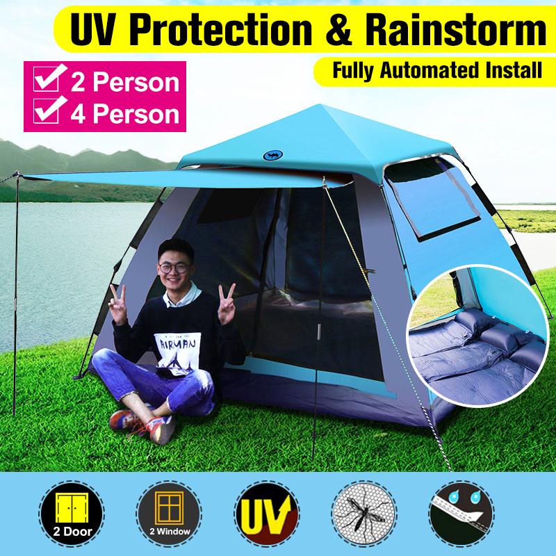 2 4 Person 2 Door Windows Rainproof Uv Resistance Tent Outdoor Auto Large Family Camping Tents Buy At A Low Prices On Joom E Commerce Platform