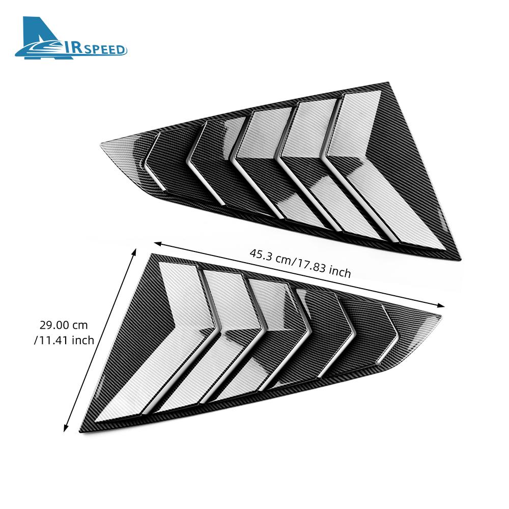 Für Ford Mustang S650 GT 2024 2025 Auto Heckklappenfenster Glänzend Schwarz Karbonfaser-Muster ABS Spiegelblenden-Abdeckung Zubehör