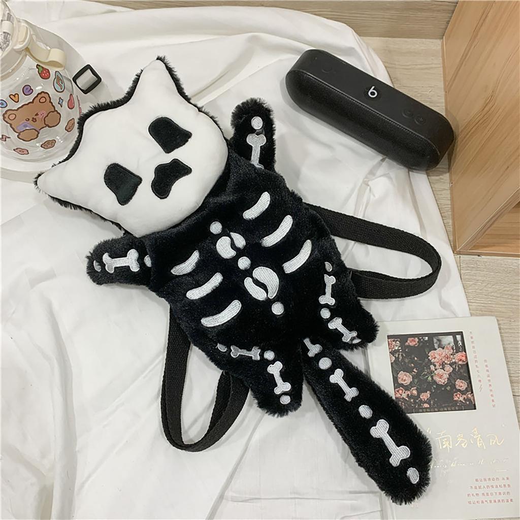 Cartoon Cute Children's Backpack 2023 New Parent-child Travel Backpack Personalized Plush Little Ghost Head Travel Bag