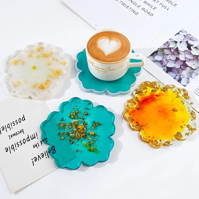 DIY Flower Shape Coaster Mold Silicone for Epoxy Resin Handmade Craft Fruit Dish Clay Plaster Casting Mould Home Decor