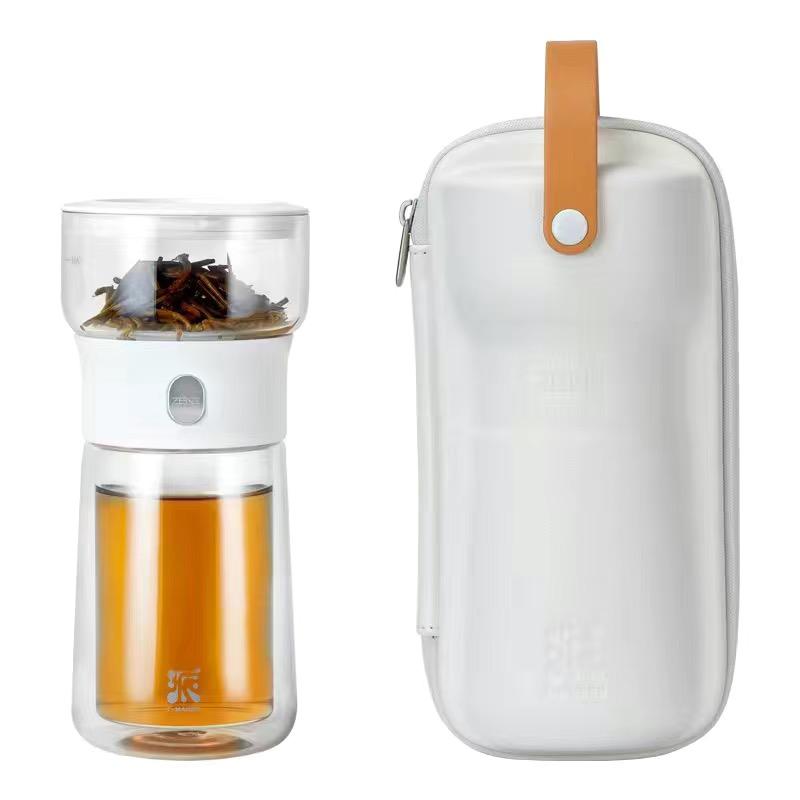 

2 в 1 Уличная Портативная Походная Чайная Чашка Дорожный Чайный Набор Чашка для Разделения Чая и Воды Одинарный Чайный Набор с Чайным Пакетиком белый