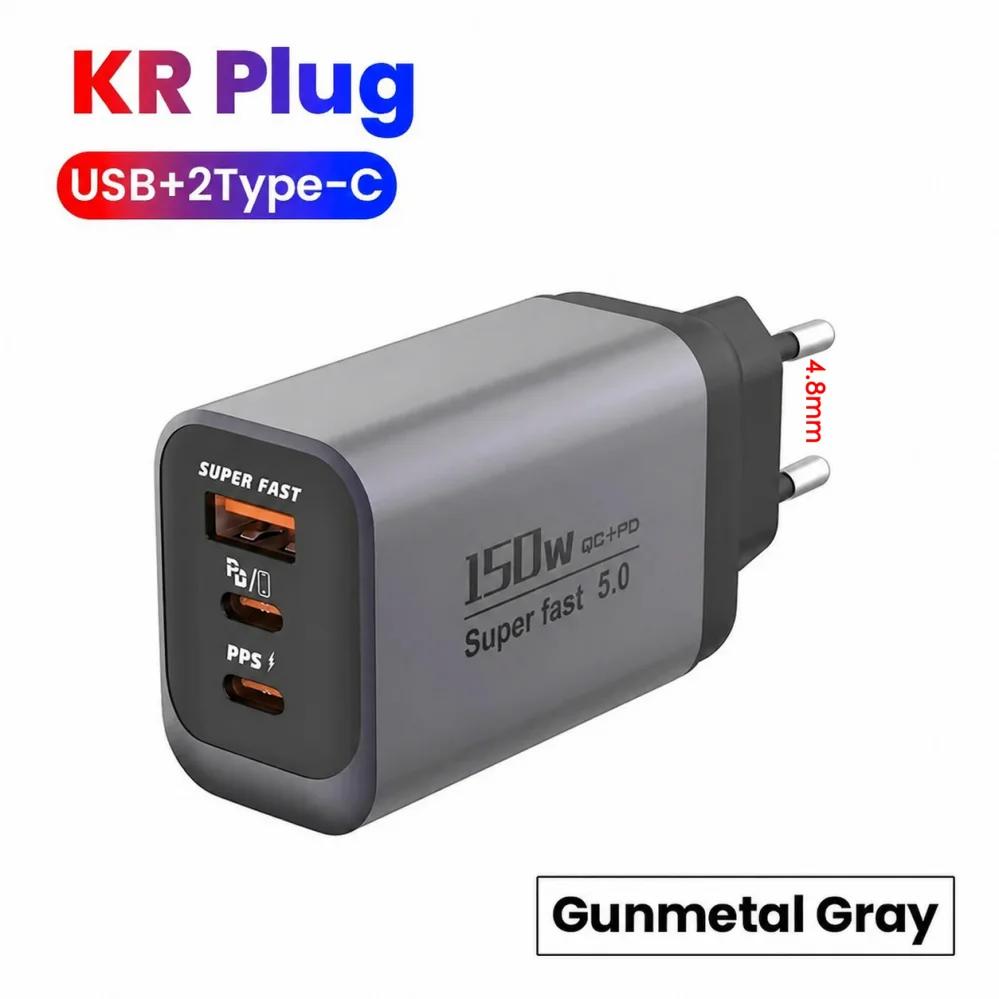 150W USB Type C Charger Fast Charging Mobile Phone Charger Wall Charger For iPhone 17 Samsung Xiaomi 17 Pro Max EU/KR/US/UK Plug