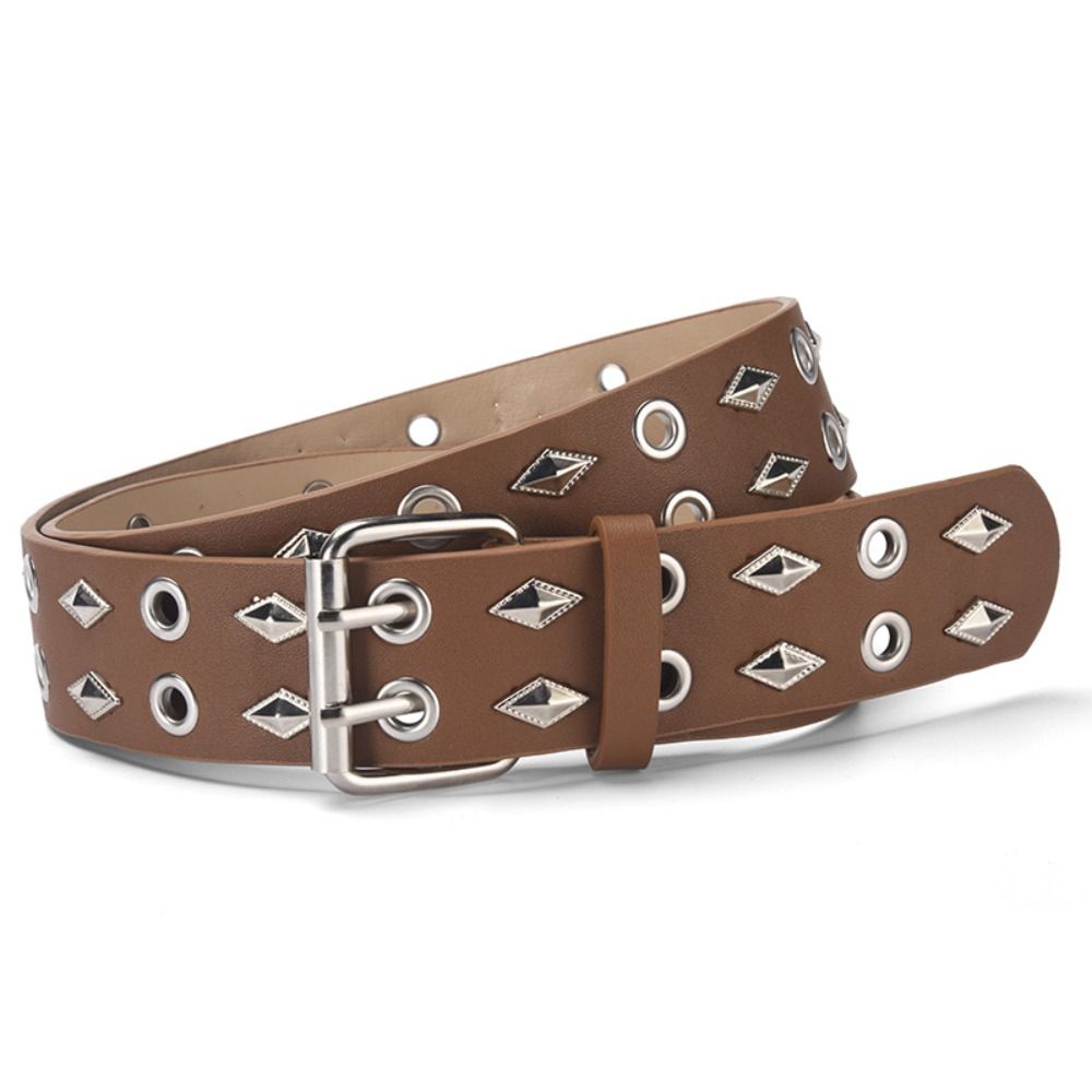 Cintura da Business Retro Fibbia Doppia Punk Cintura Rivettata Abbinata a Gonne Jeans