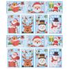 14pcs Christmas Stickers Cute Snowflake Reindeer Elf Pattern Christmas Window Clings for Window Glass Party Decorations