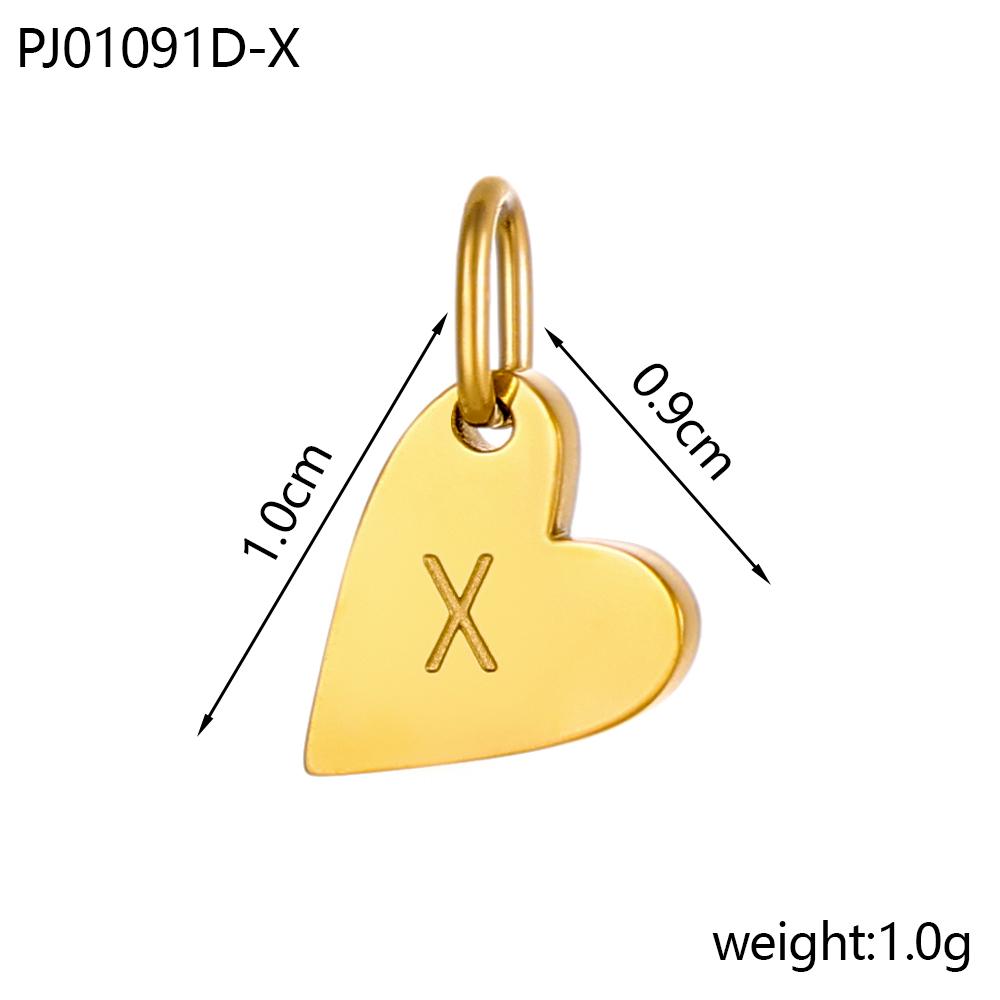 CARLIDANA Gold Plated Stainless Steel 26 English Alphabet Initials Pendant Heart Charm Letter Jewelry Custom DIY Necklace Letter Gold