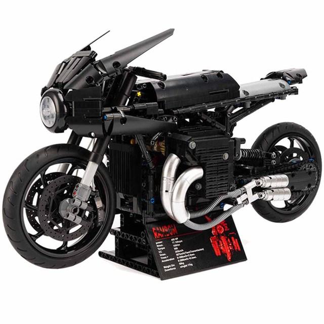 

1981 шт. технические черные мотоциклы, гоночные модели автомобилей, строительные блоки 1:5-масштабный мотоцикл, спортивный автомобиль, кирпичи, игрушки для детей