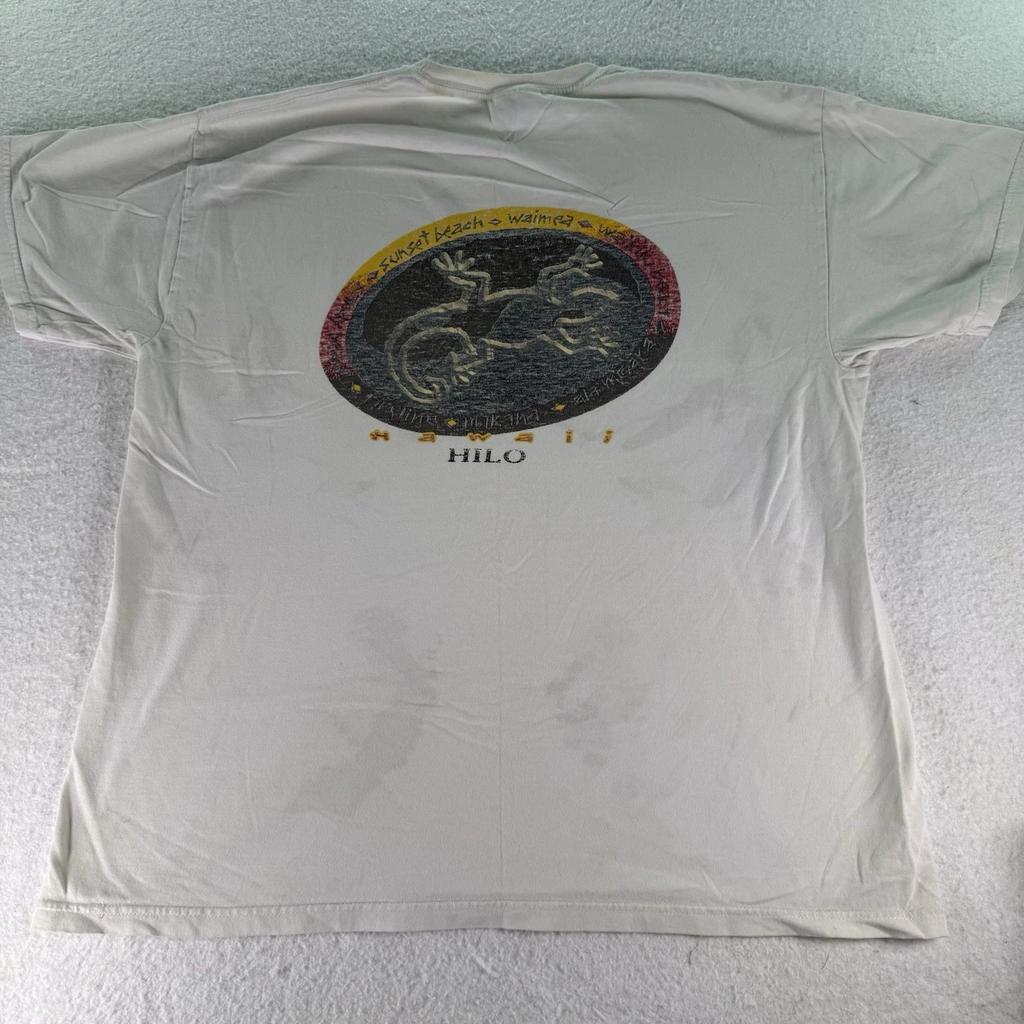 Vintage 90s Waimea Waikiki Beach Hawaii Gecko T-shirt Sunset Beach XL