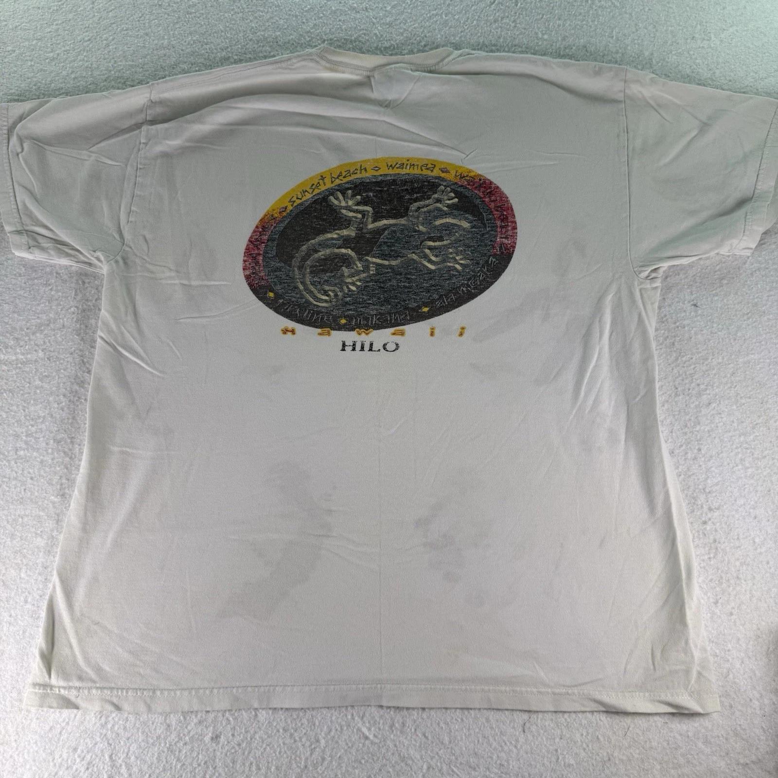 Vintage 90s Waimea Waikiki Beach Hawaii Gecko T-shirt Sunset Beach XL L