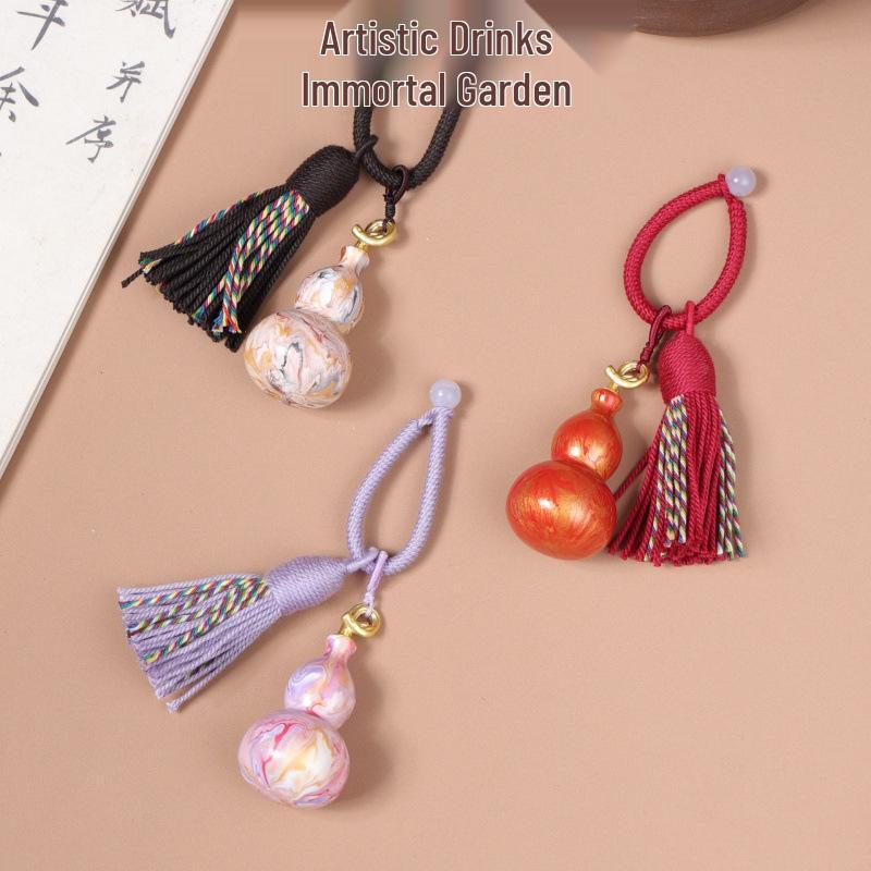 Yiming Xianyuan Lacquer Gourd Keychain & Car Hanging Accessory