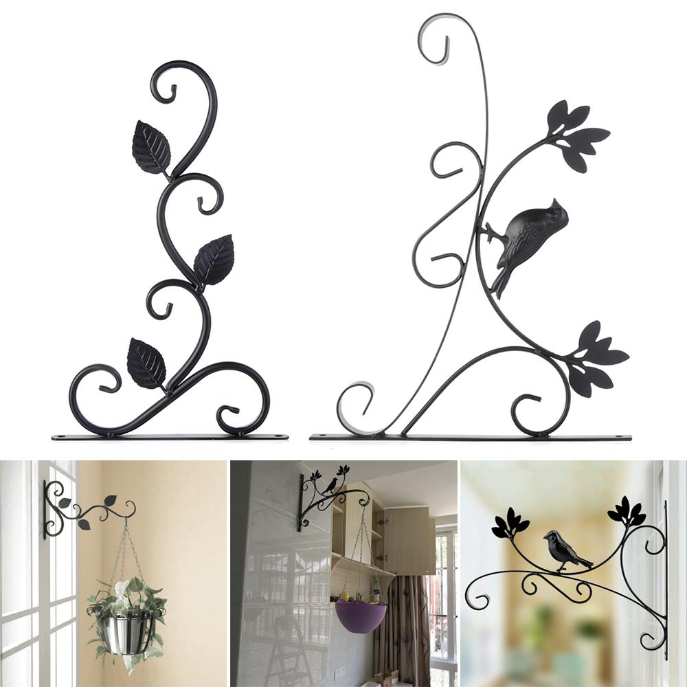 Vintage Wall Hanging Hook Flower Basket Bracket Metal Plant Bracket Garden Planter Hooks