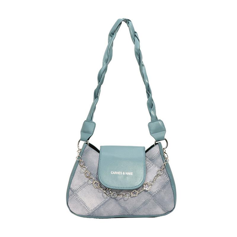 Vintage Pattern Chain Decoration Women'S Single Shoulder Bag Flower Pattern Shoulder Bag For Women, Chain Decor Underarm Purse