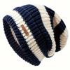 Koreanische Mode Gestreifte Strickmütze Trend Leichte Mütze für Damen Herren Warm Winddicht Herbst Winter Geeignet für Outdoor Radfahren