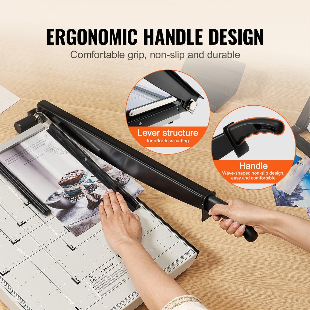 VEVOR Paper Cutter, Guillotine Trimmer, 457.2 mm Cut Length, 20 Sheets Capacity