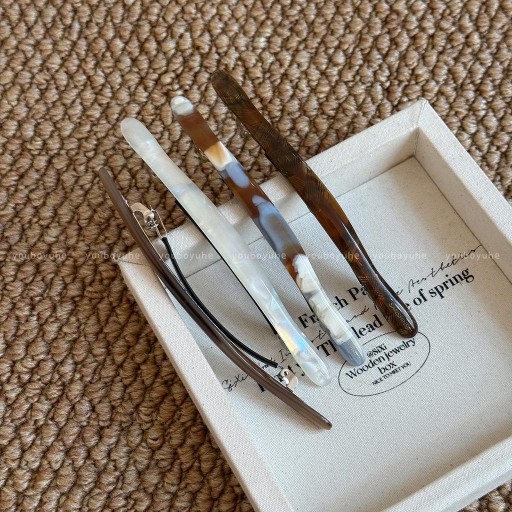 Korean Minimalist Acetate Hair Clip for Women - 2025 High-End Half Updo and Side Clip Accessory