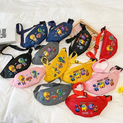 Cartoon Cute Children's Fanny Pack, Male and Female Babies, Fashionable One-shoulder Messenger Bag, Trendy Children's Robot Children's Breast Bag