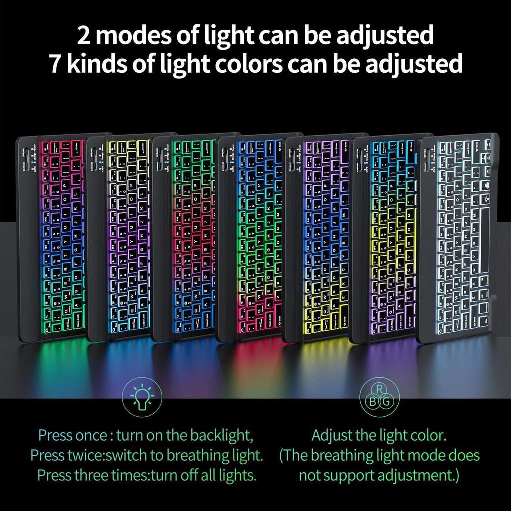 Luminous Wireless Keyboard & Mouse Set for iPad, Silent Bluetooth, Portable, High-Value