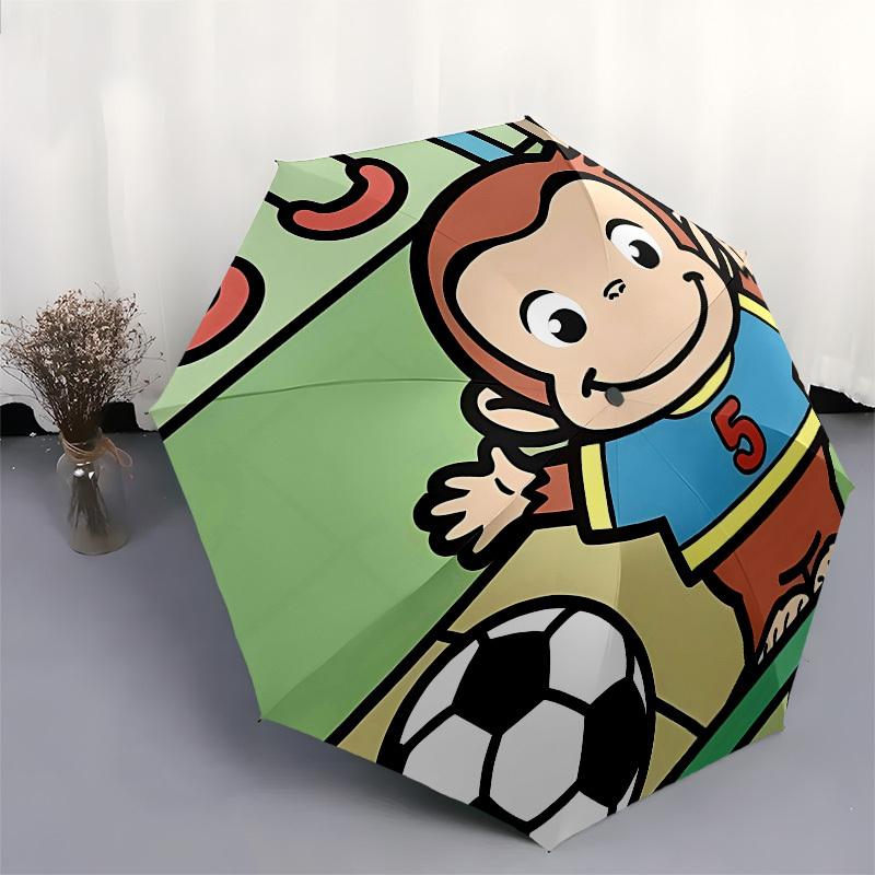 Soccer Monkey Automatic Opening and Closing, 8 rib Structure Portable Umbrella, Suitable for Men and Women in All Seasons  Perfect Gift for