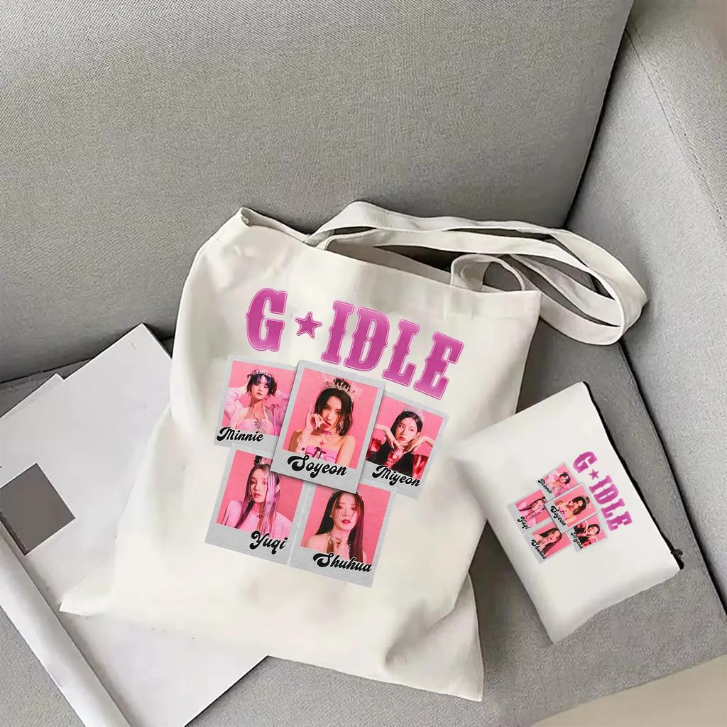 Collage Harajuku Printed Tote Bag Tote Bag Women's Popular Korean Group Canvas Shoulder Bag