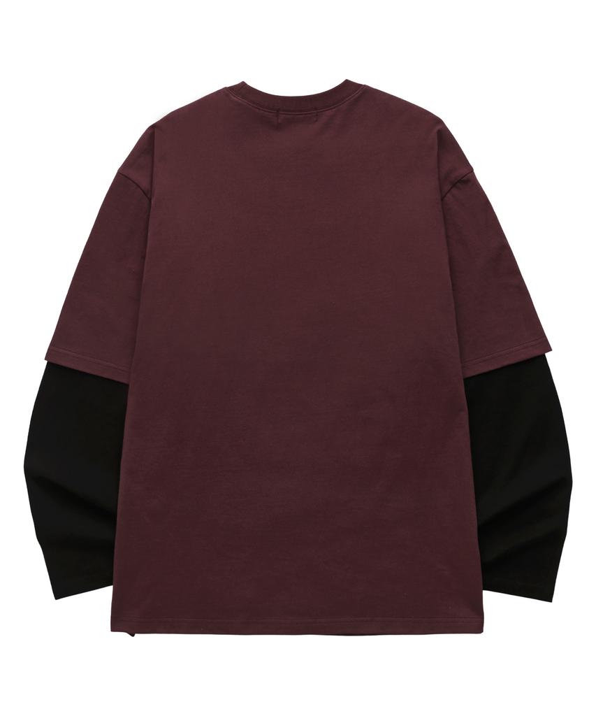 SHIRTER Layered Notting Long Sleeve (Sls039) Burgundy