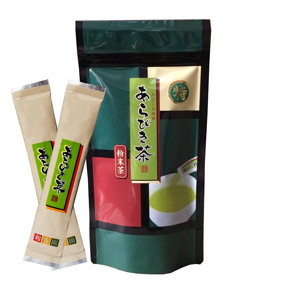 Wakoen Arabikicha (Corn-ground) 2g (20 sticks) with a non-retail one-infusion pack (deep-steamed tea) Kagoshima Tea, Premium Green Tea Powder,