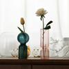 Nordic Creative Striped Colorful Vase Fashion Retro Glass Vase Decoration Ornament Hydroponic Vase for Home Office Decoration