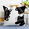 Cute cartoon little black cat Cushion Cover Washable Linen comfort Soft  for Sofa Bed Cozy Home Room Decor